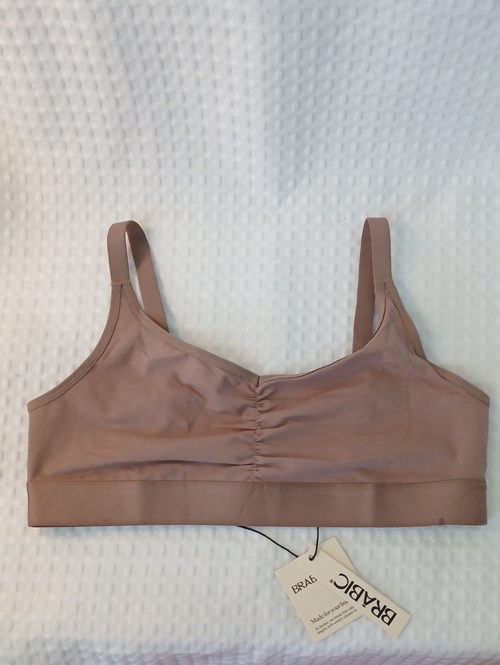 Seamless Chocolare Color Ruched Comfort Bralette Med.